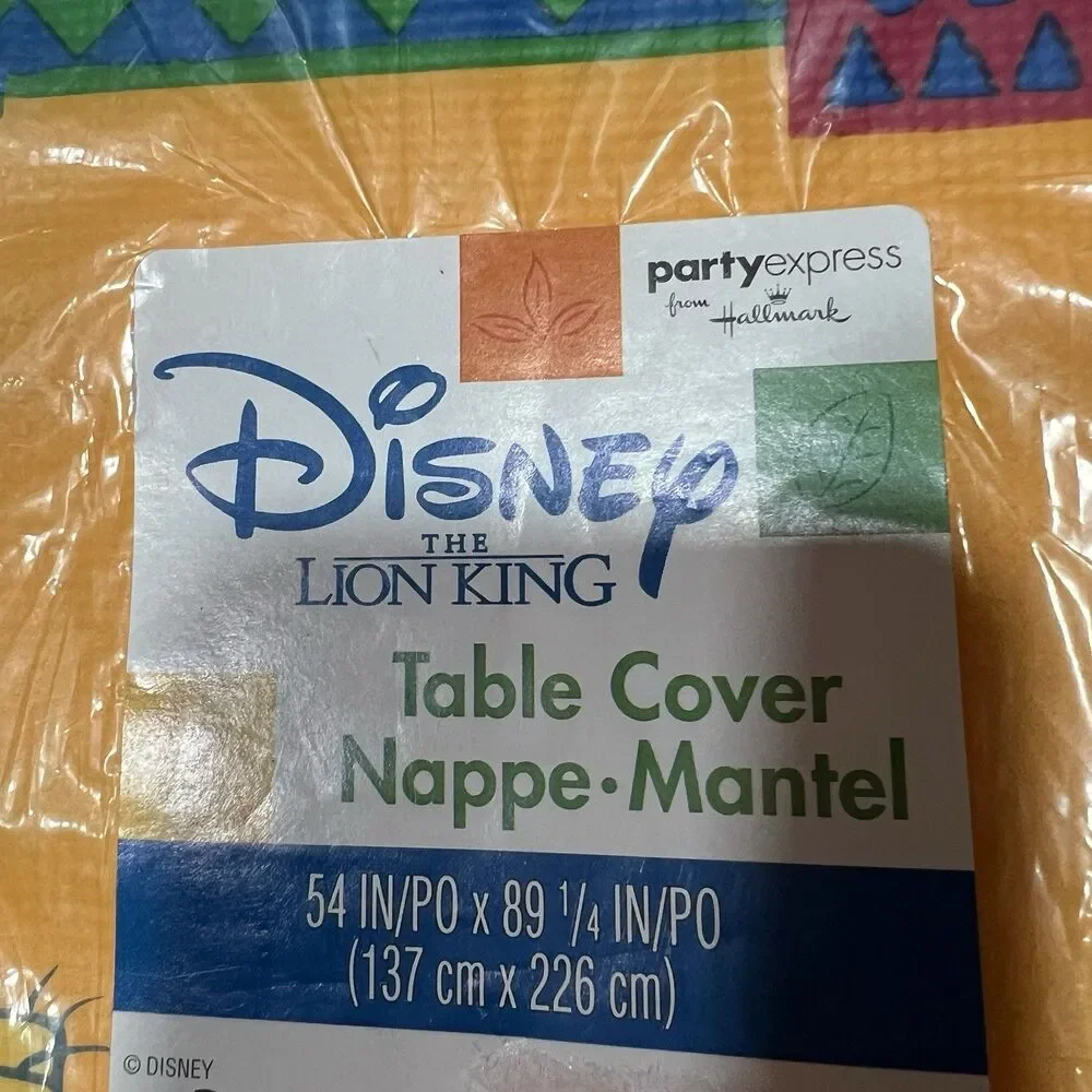 Vintage Disney The Lion King Table Cover 54x89 Hallmark Party Express 1990s